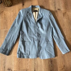Luciano Barbera Light‎ Blue Wool Women's Blazer Size 40